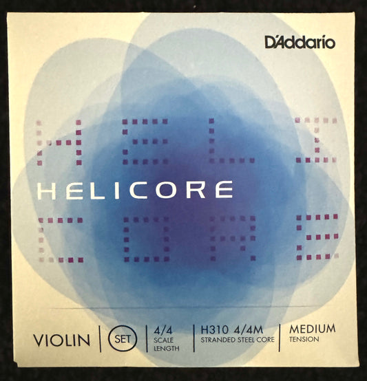 Helicore Violin String Set 4/4 Scale Medium Tension D'Addario