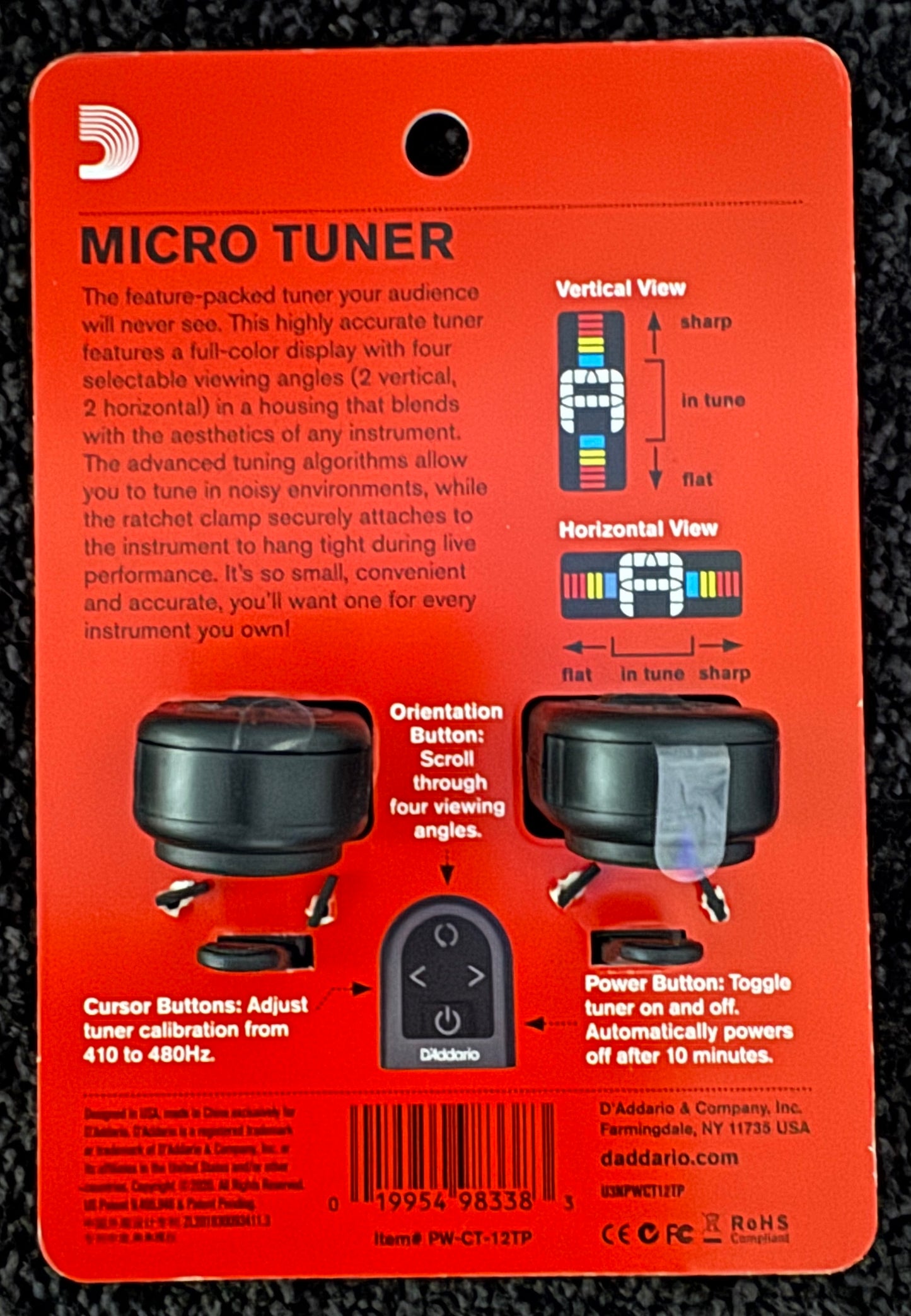 D'Addario Planet Waves Clip-on Tuner TWIN PACK (Guitar, Mando, Uke, Banjo, Bazuki)