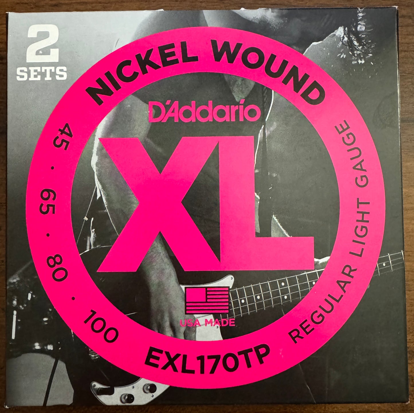 D'Addario XL Nickel Wound Bass Strings 45-100 EXL170TP TWIN PACK