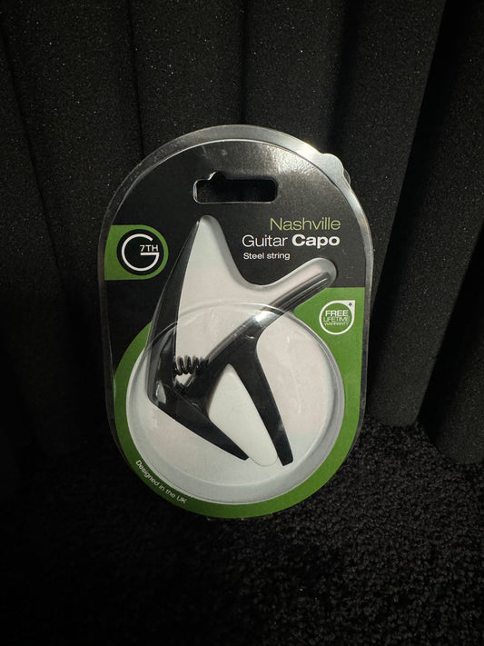 G7TH Nashville Capo For Acoustic Electric Travel Guitars (BLACK)