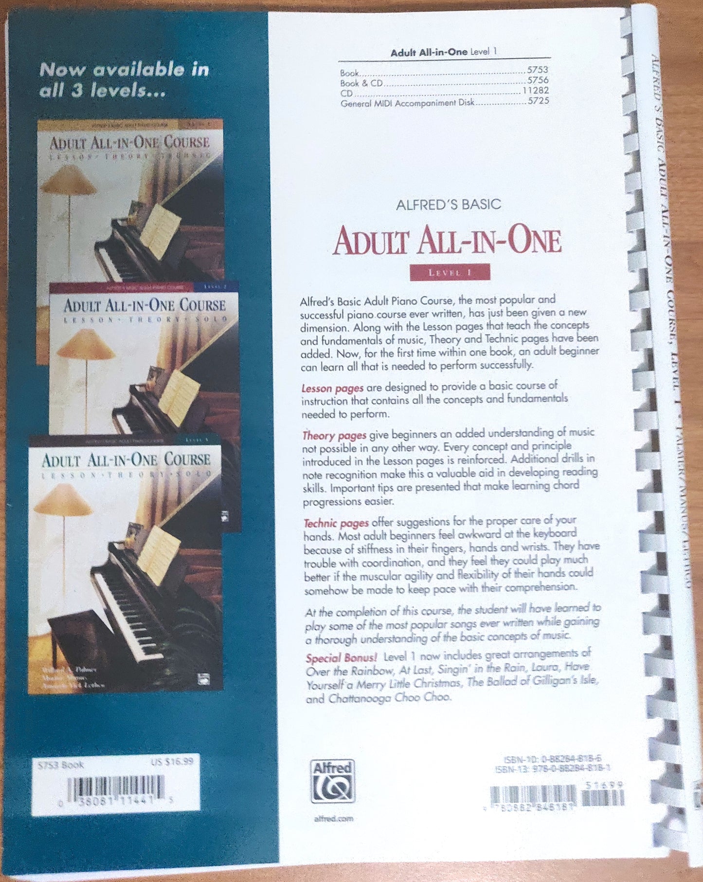 Alfred's Adult All-In-One Piano Method Level One WITH CDs