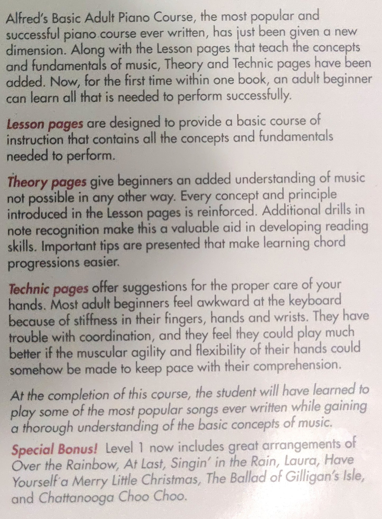 Alfred's Adult All-In-One Piano Method Level One