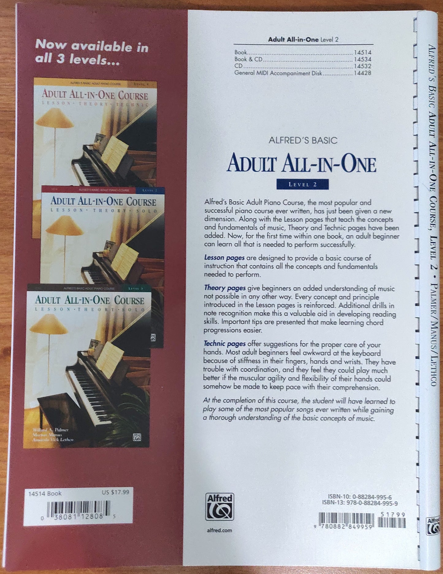 Alfred's Adult All-In-One Piano Method Level Two