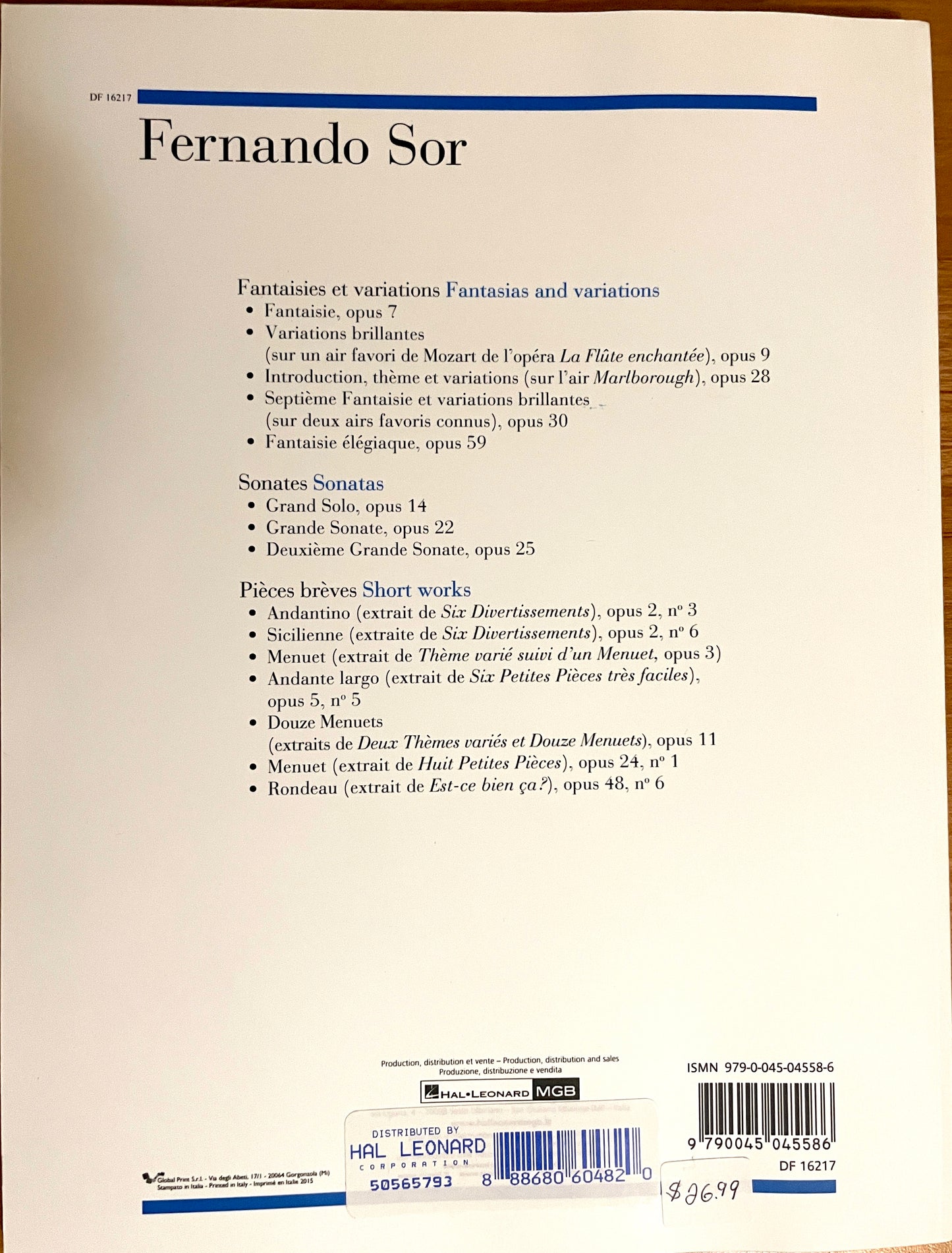 The Best of Fernando Sor: 26 Pieces for Guitar (Book)