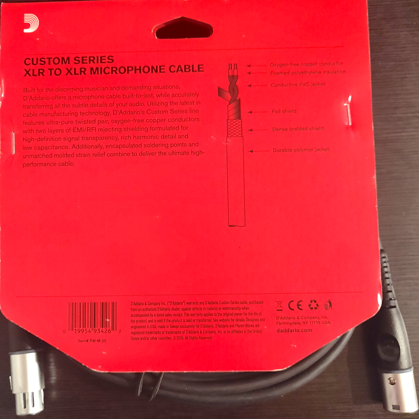 D'Addario Planet Waves Custom Series 25' Microphone Cable
