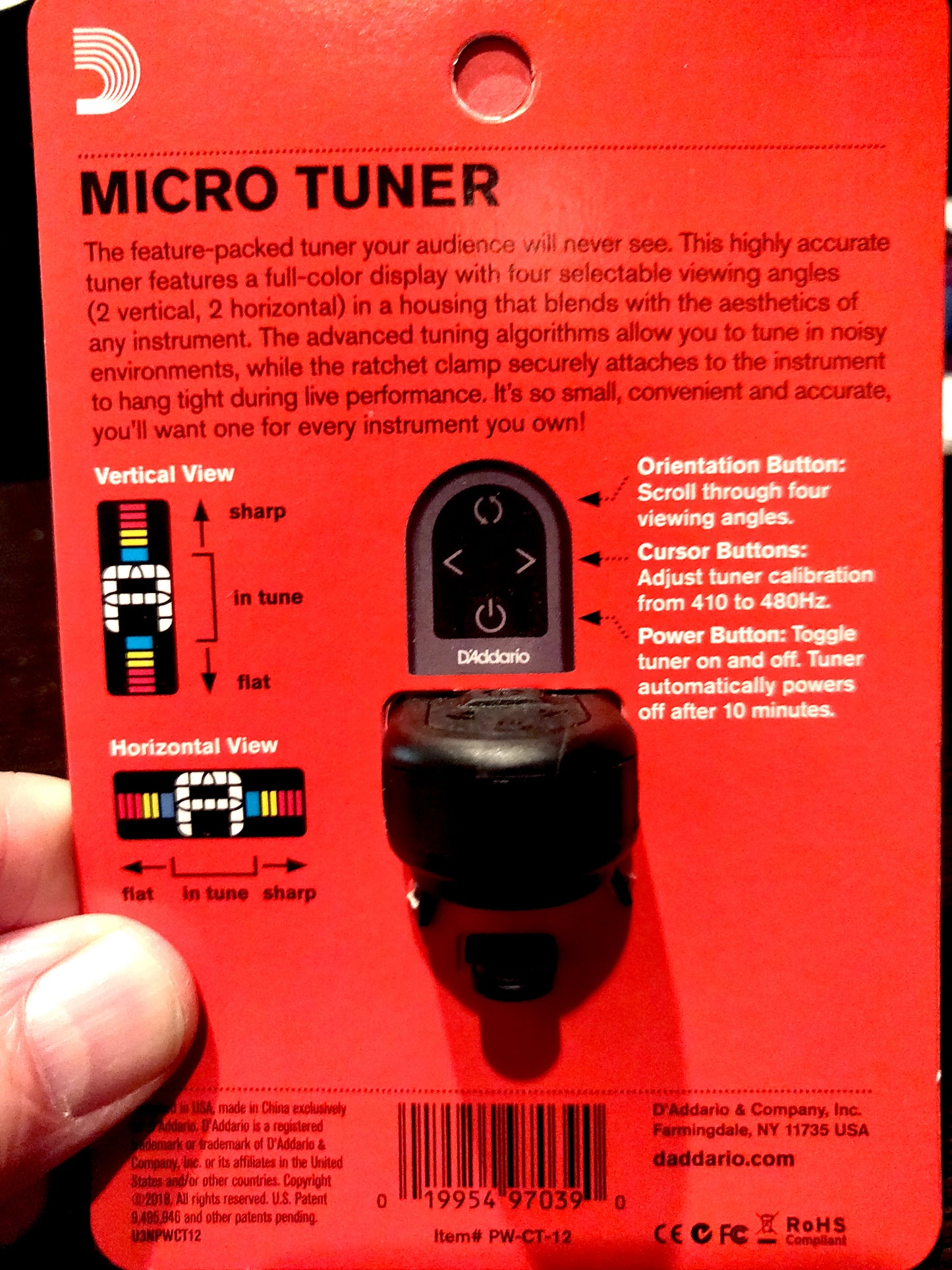 D'Addario Planet Waves Clip-on Micro Tuner (Guitar, Mando, Uke, Banjo, Bazuki)