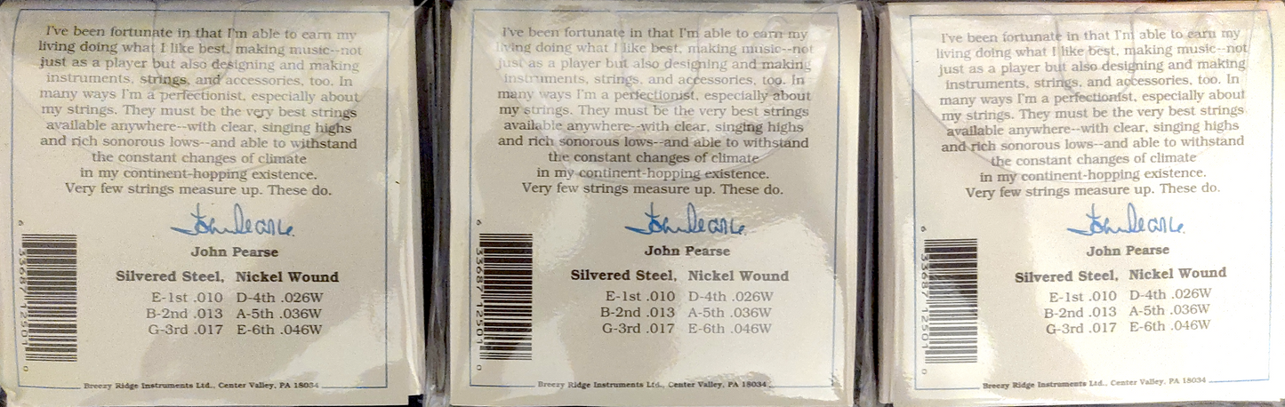 John Pearse Electric Guitar Strings THREE SETS