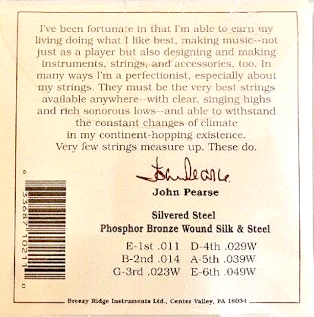 John Pearse Silk & Phosphor Bronze Guitar Strings THREE SETS
