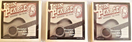 John Pearse Silk & Phosphor Bronze Guitar Strings THREE SETS