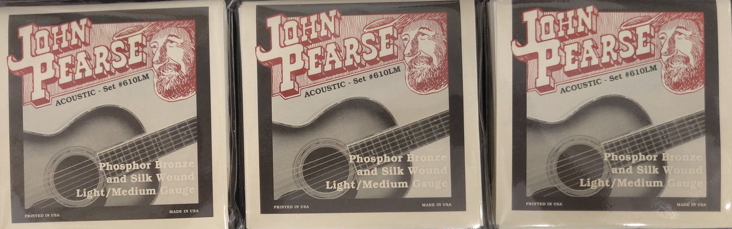 John Pearse Silk & Phosphor Bronze Guitar Strings THREE SETS