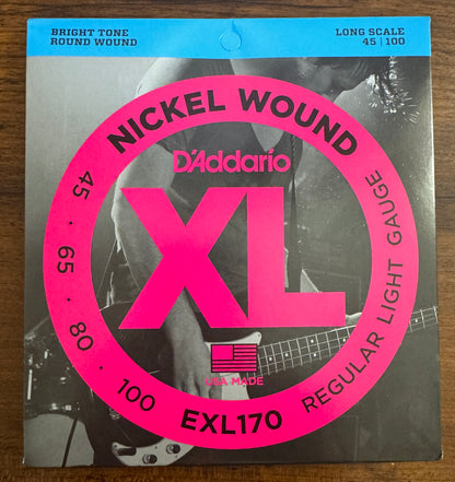 D'Addario XL Nickel Wound Bass Strings	45-100 EXL170