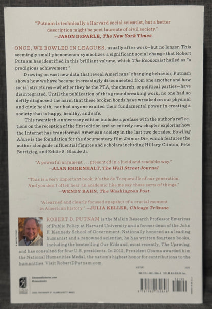 Bowling Alone by Robert D. Putnam: 20th Anniversary Edition