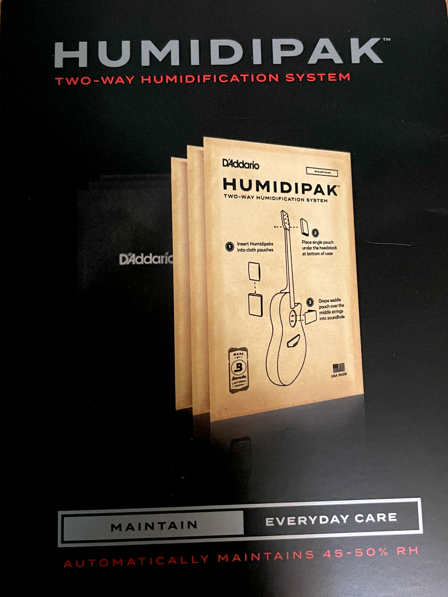 D'Addario Humidipak Automatic Humidity Control System For Acoustic Guitar