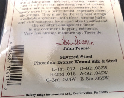 John Pearse Silk & Phosphor Bronze Guitar Strings THREE SETS