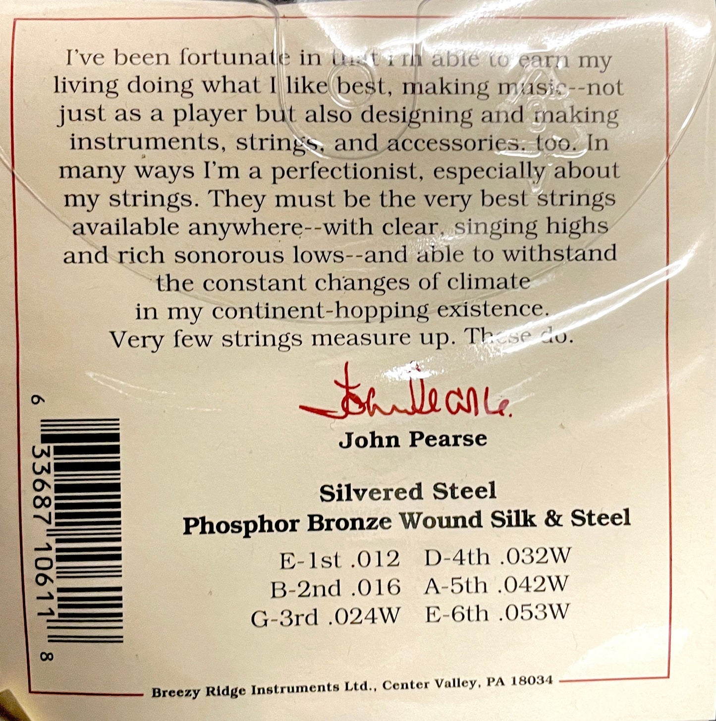John Pearse Silk & Phosphor Bronze Guitar Strings THREE SETS